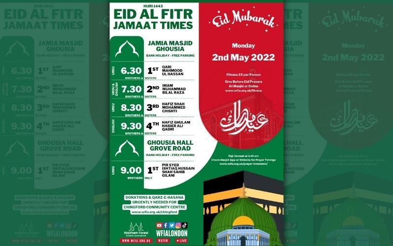 Eid Al Fitr Confirmed for Mon 2nd May 2022