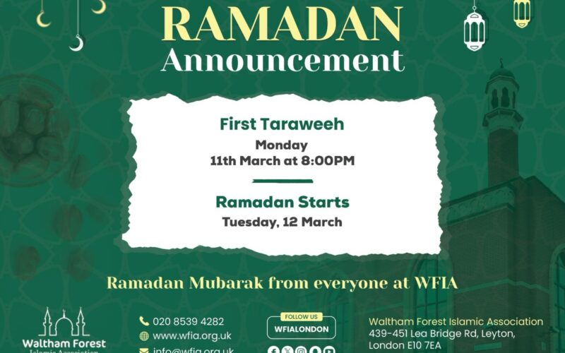 Ramadan starts on Tue 12th March 2024