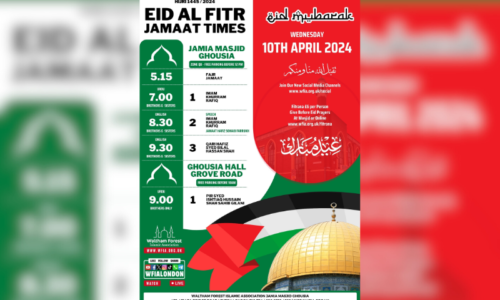 Eid Al Fitr Confirmed for Wed 10th Apr 2024